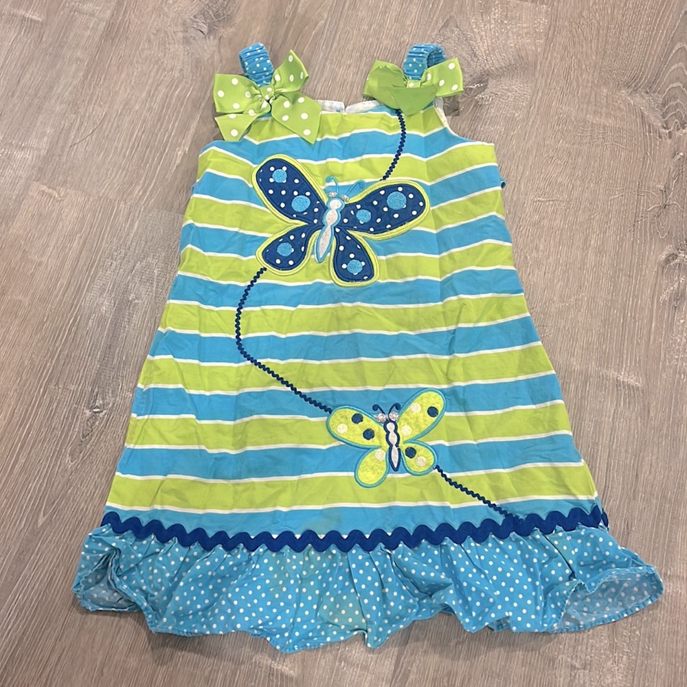 Vintage Sweet Heart Rose Butterfly Sun Dress